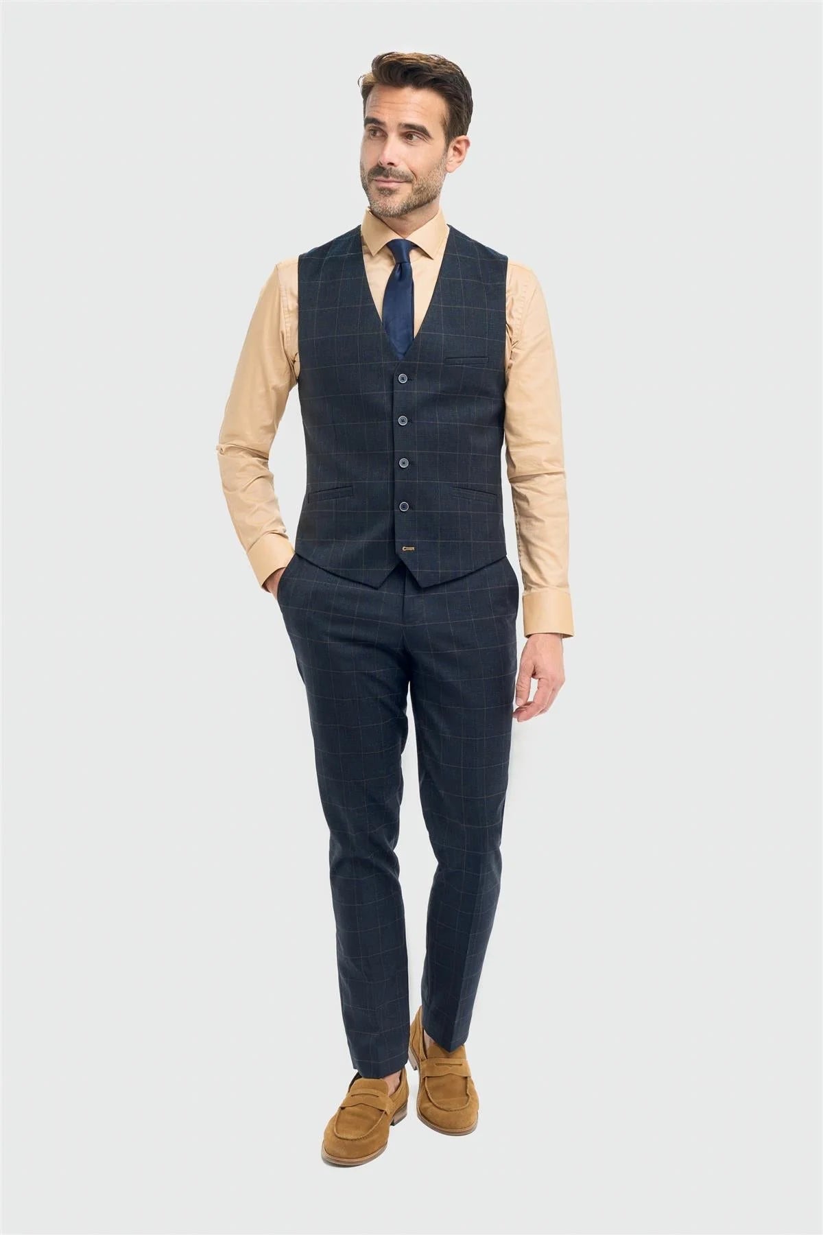 Cavani Torino Navy Waistcoat