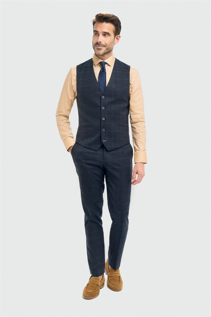 Cavani Torino Navy Waistcoat