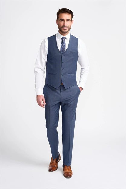 BOND NAVY CHECK WAISTCOAT