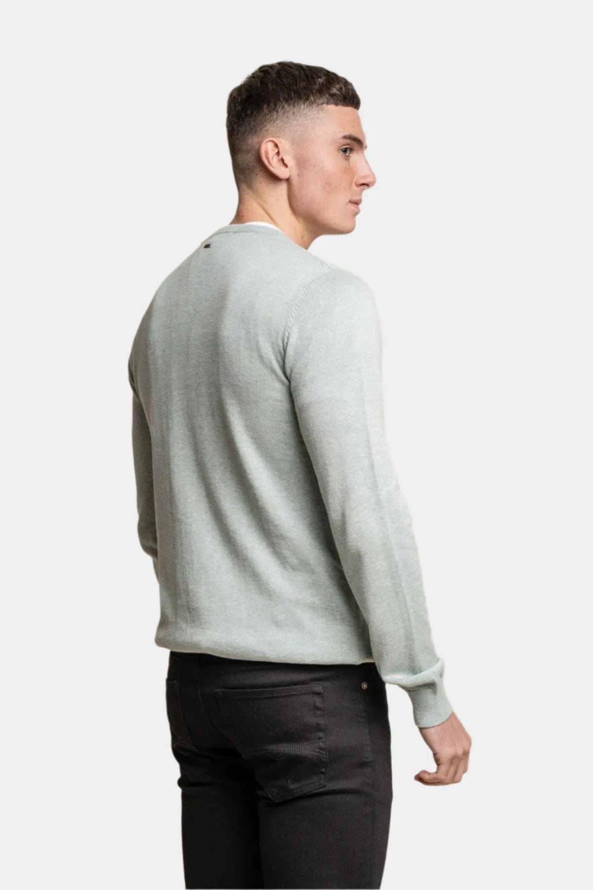 MERINO ALMOND GREEN CREW NECK KNIT