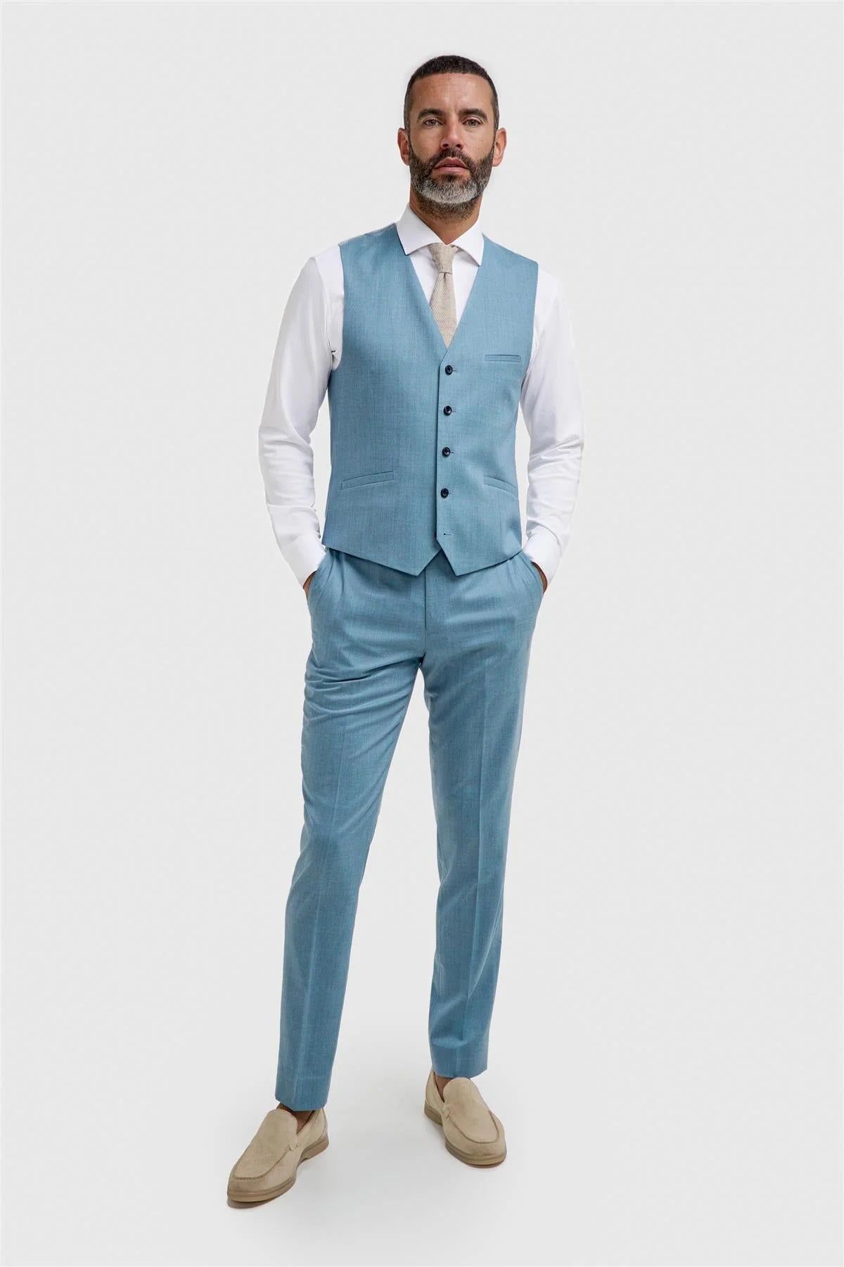 Cavani James Marine Super 130s Wool Waistcoat