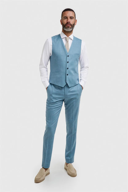 Cavani James Marine Super 130s Wool Waistcoat