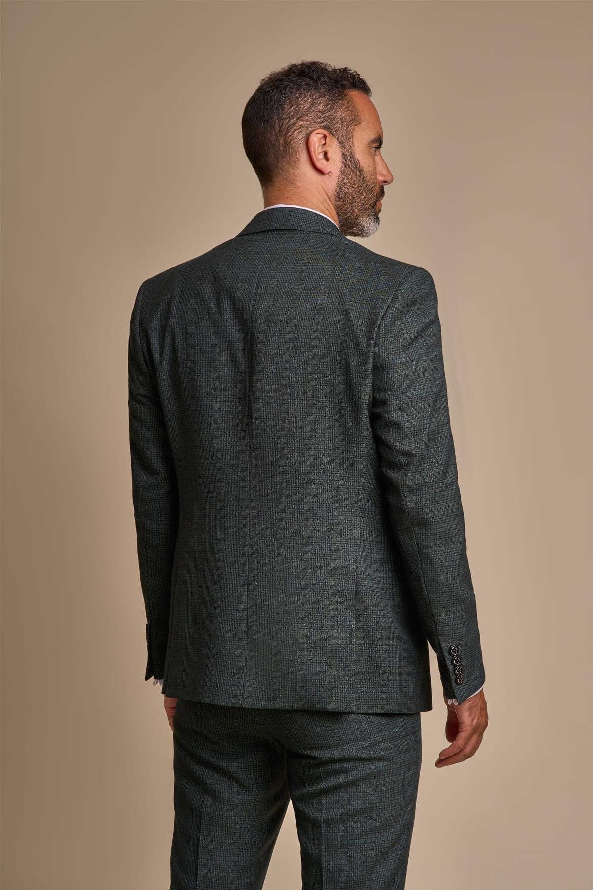 CARIDI OLIVE CHECK BLAZER