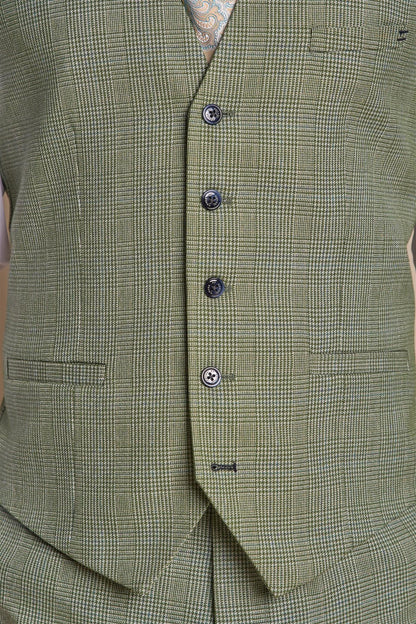 CARIDI SAGE CHECK WAISTCOAT