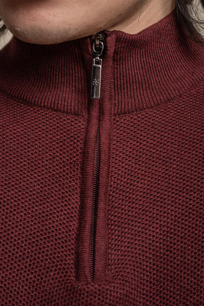 KYLE WINE HALF ZIP KNIT