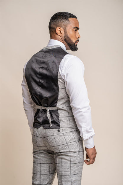 GHOST GREY CHECK 3-PIECE SUIT