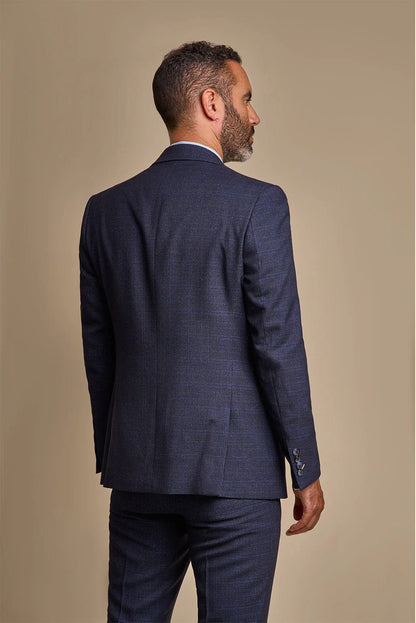 CARIDI NAVY CHECK BLAZER