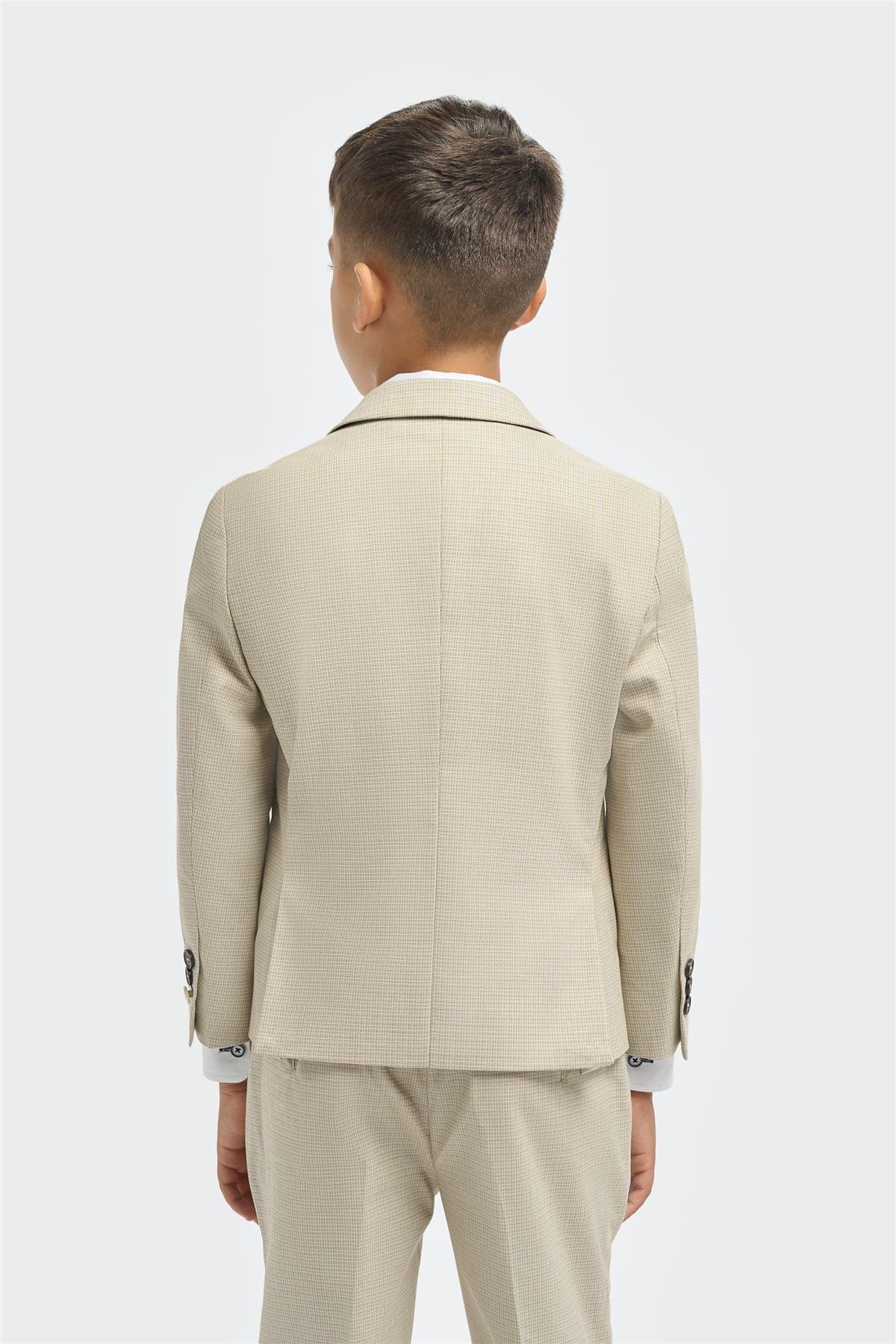 BOYS HAMPTON BEIGE 3-PIECE SUIT