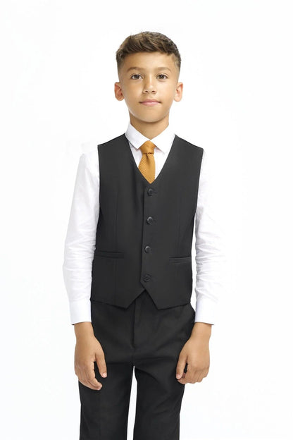 BOYS MALIBU BLACK 3-PIECE SUIT