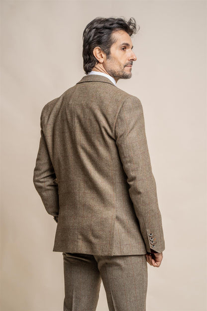 GASTON SAGE TWEED 3-PIECE SUIT