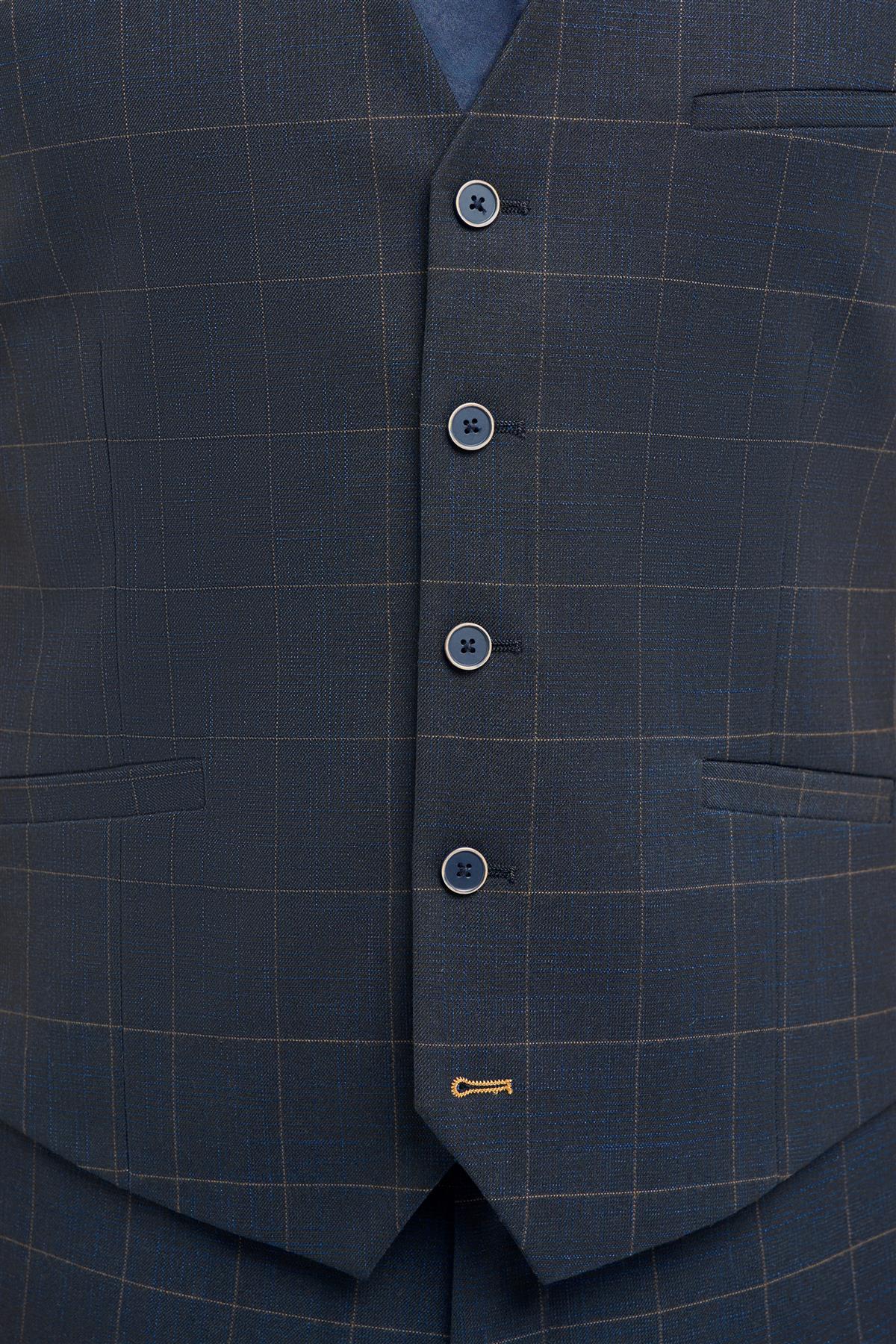Cavani Torino Navy Waistcoat