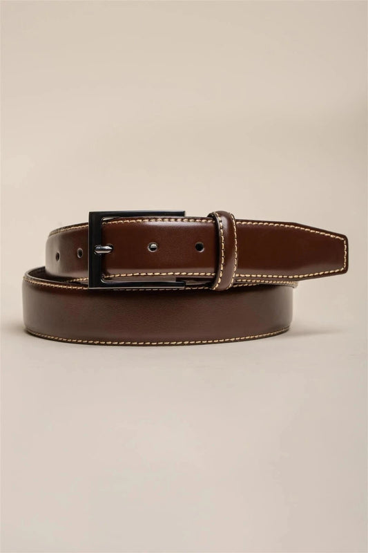Cavani Brown Leather Belt