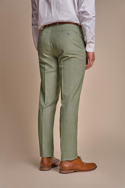 CARIDI SAGE CHECK SLIM FIT TROUSERS