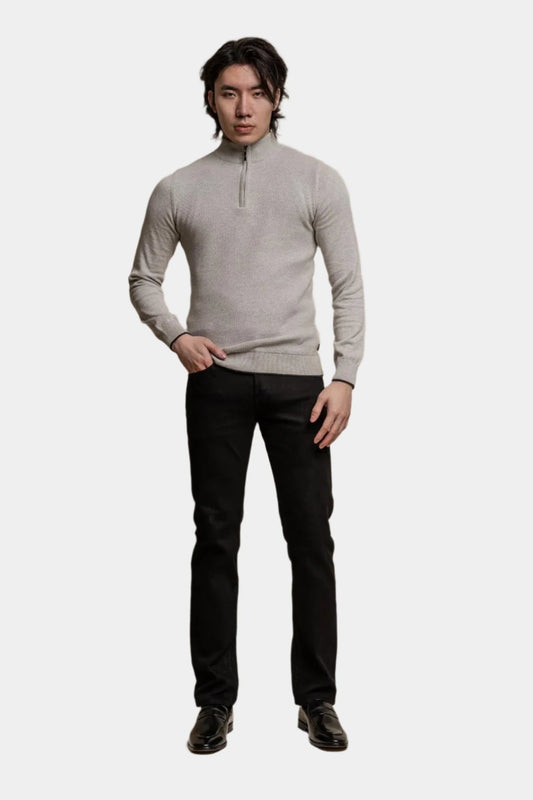 KYLE GREY HALF ZIP KNIT