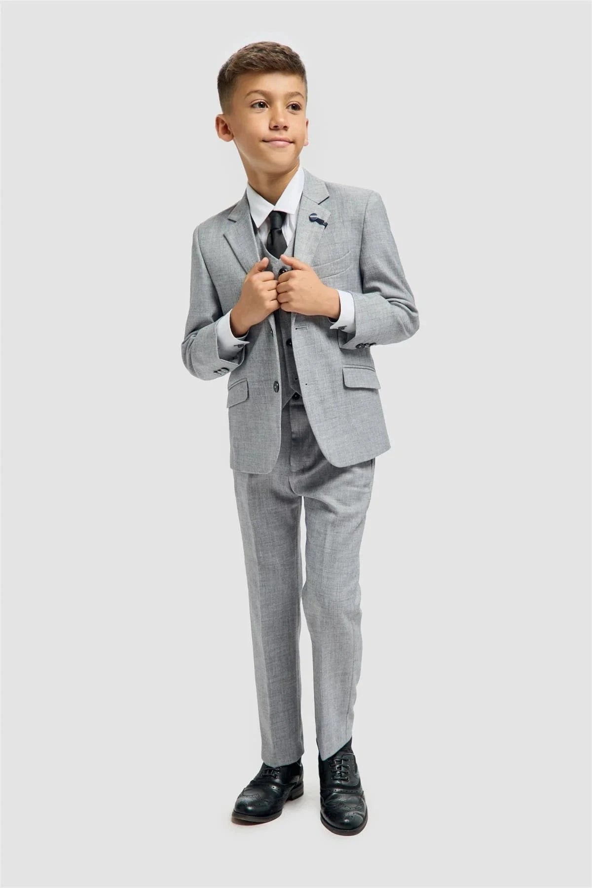 BOYS MALIBU GREY 3 PIECE SUIT