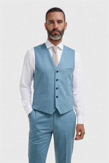 Cavani James Marine Super 130s Wool Waistcoat