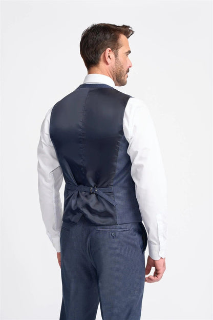 BOND NAVY CHECK WAISTCOAT