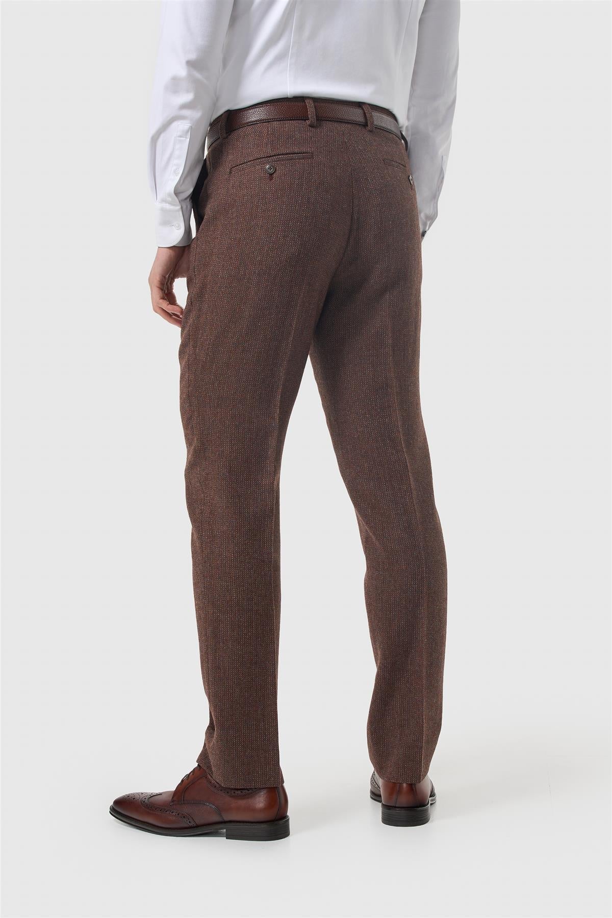 Cavani Thomas Dark Mahogany Tweed Three Piece Suit