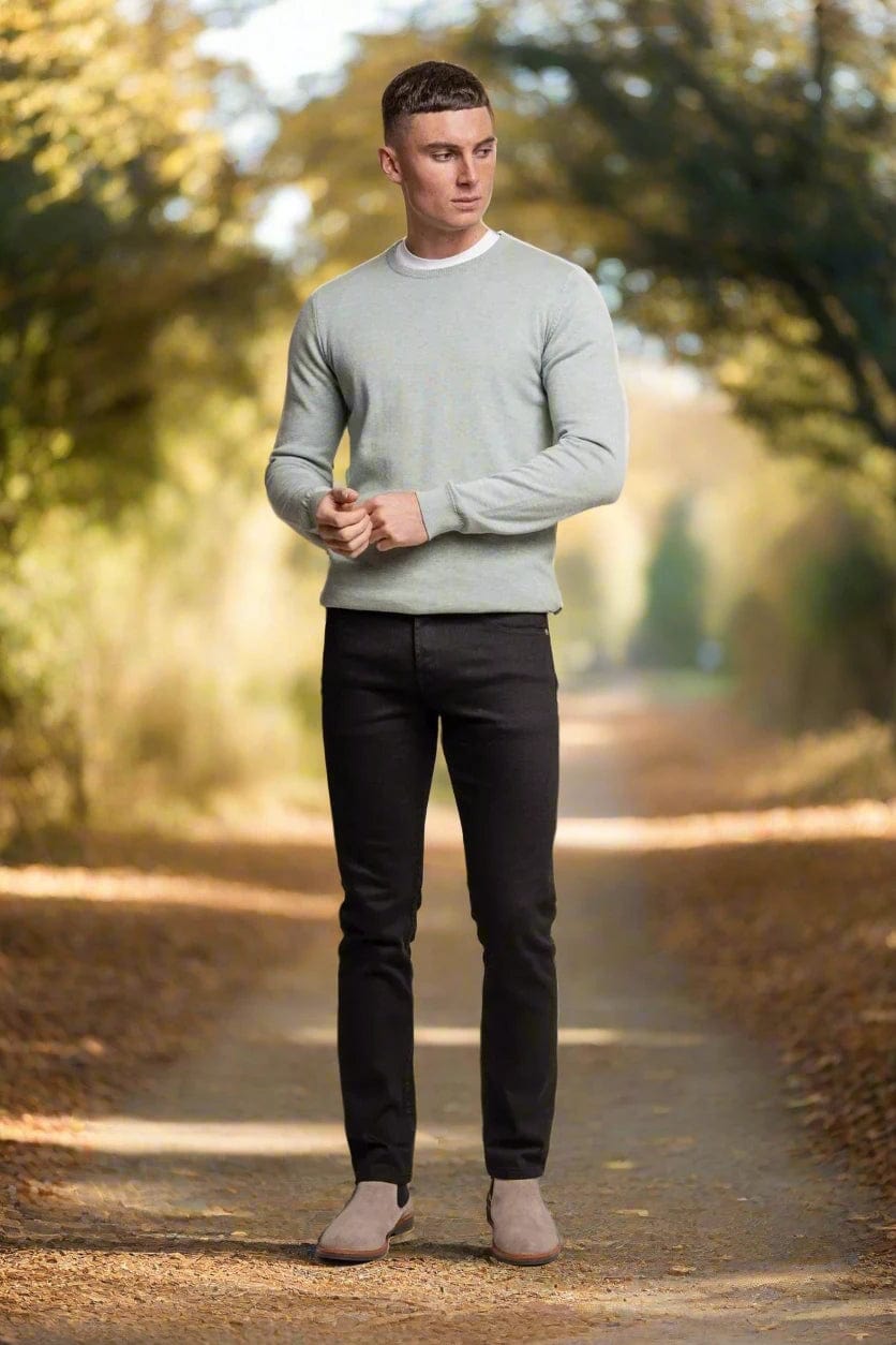 MERINO ALMOND GREEN CREW NECK KNIT