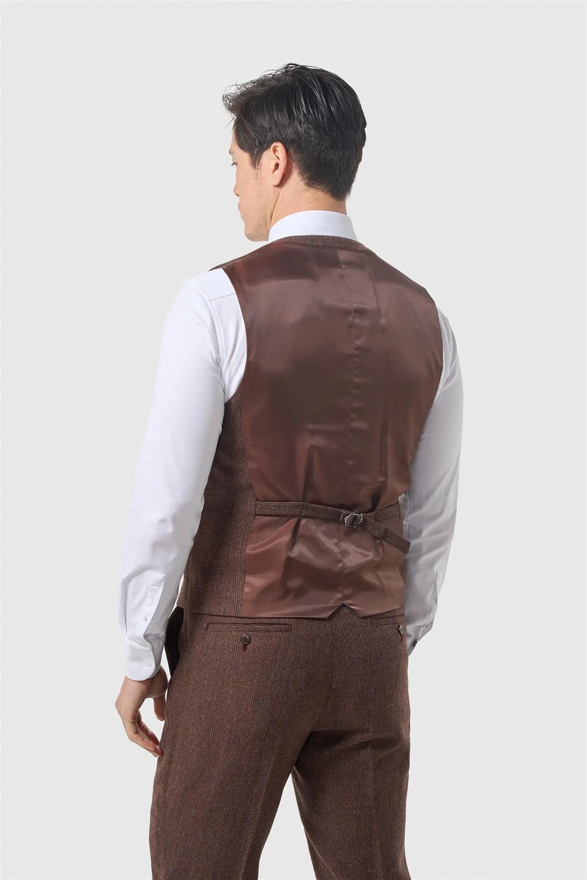 Cavani Thomas Dark Mahogany Tweed Three Piece Suit