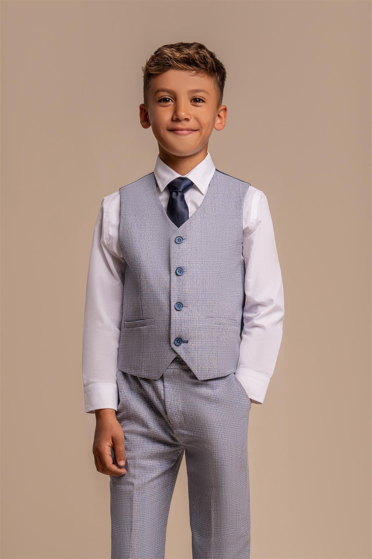 CARIDI BOYS SKY BLUE 3 PIECE SUIT