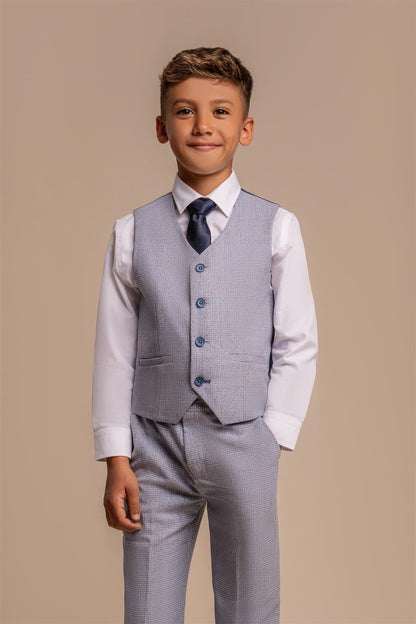 CARIDI BOYS SKY BLUE 3 PIECE SUIT