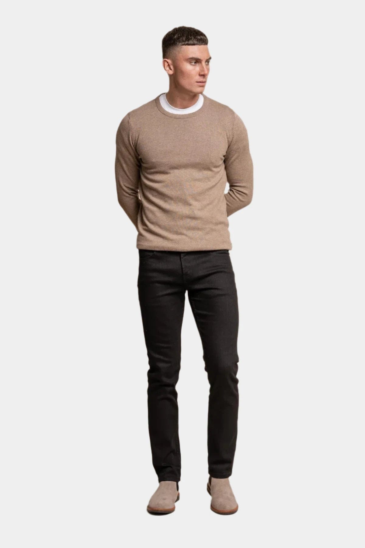 MERINO FAWN CREW NECK KNIT