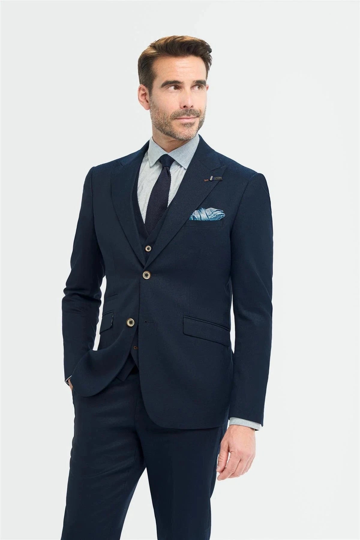 CAVANI TROPAZ NAVY 3 PIECE SUIT