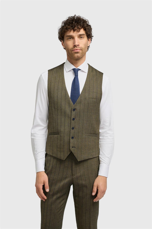 Cavani Damon Sage Tweed Waistcoat