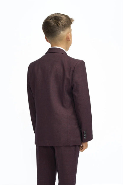 CARIDI BOYS WINE 3 PIECE SUIT