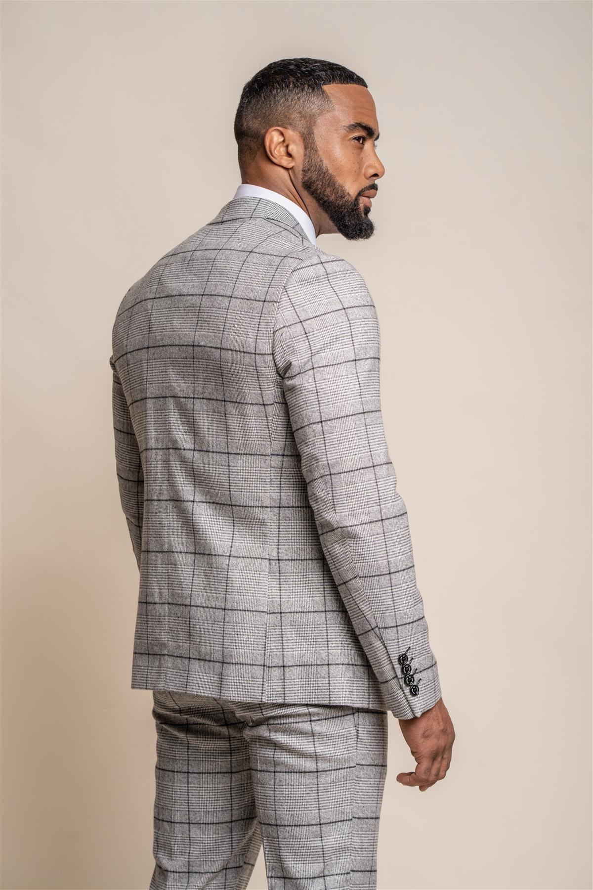 GHOST GREY CHECK 3-PIECE SUIT