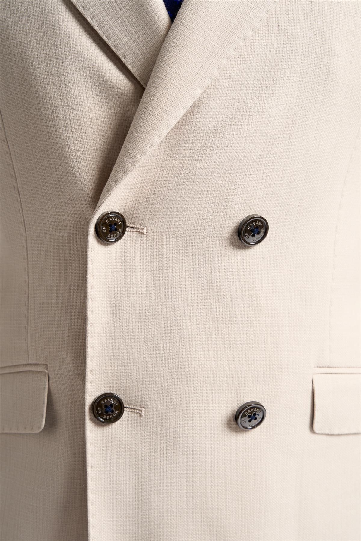 Cavani Romeo Beige Double Breasted Blazer | Menz Suits