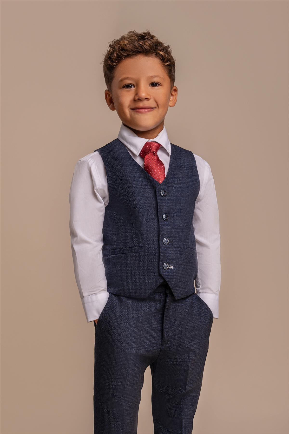 CARIDI BOYS NAVY 3 PIECE SUIT