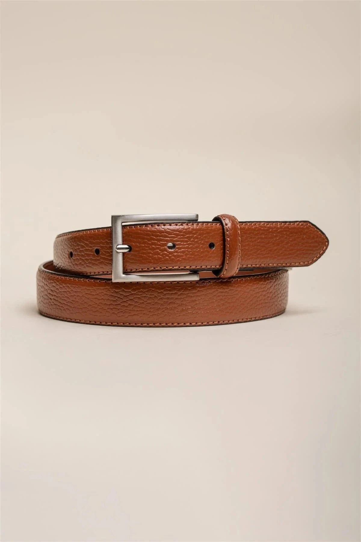 CAVANI TAN LEATHER GRAIN BELT