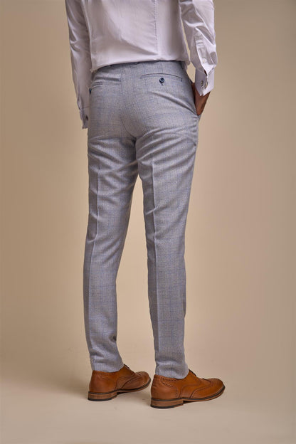 CARIDI SKY CHECK SLIM FIT TROUSERS