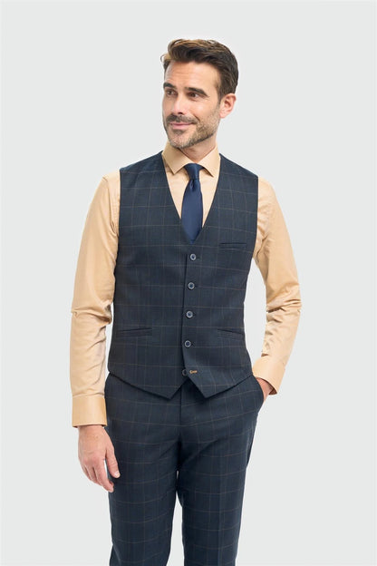 Cavani Torino Navy Waistcoat