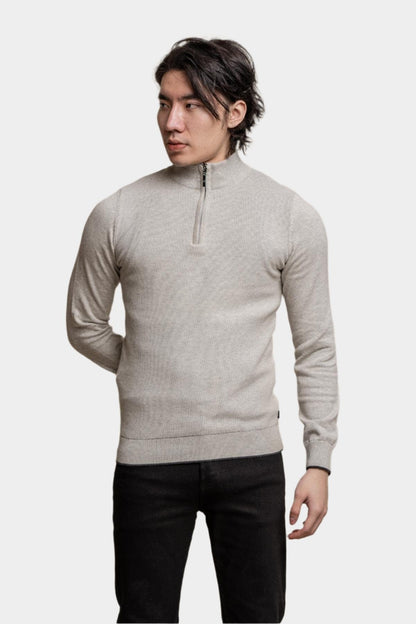 KYLE GREY HALF ZIP KNIT