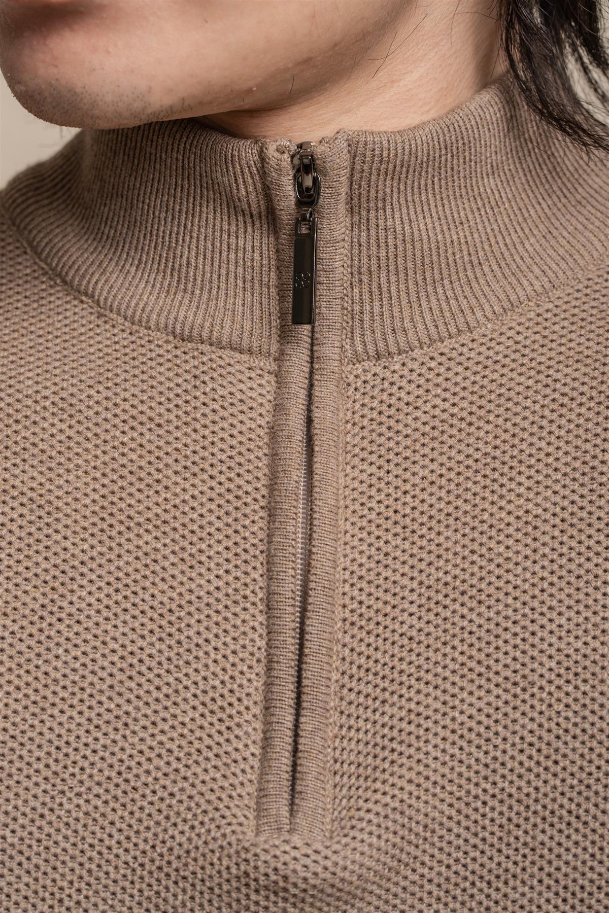 KYLE FAWN HALF ZIP KNIT