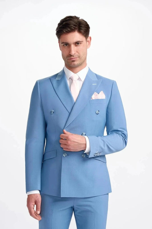 BOND OCEAN BLUE DOUBLE BREASTED 2-PIECE SUIT