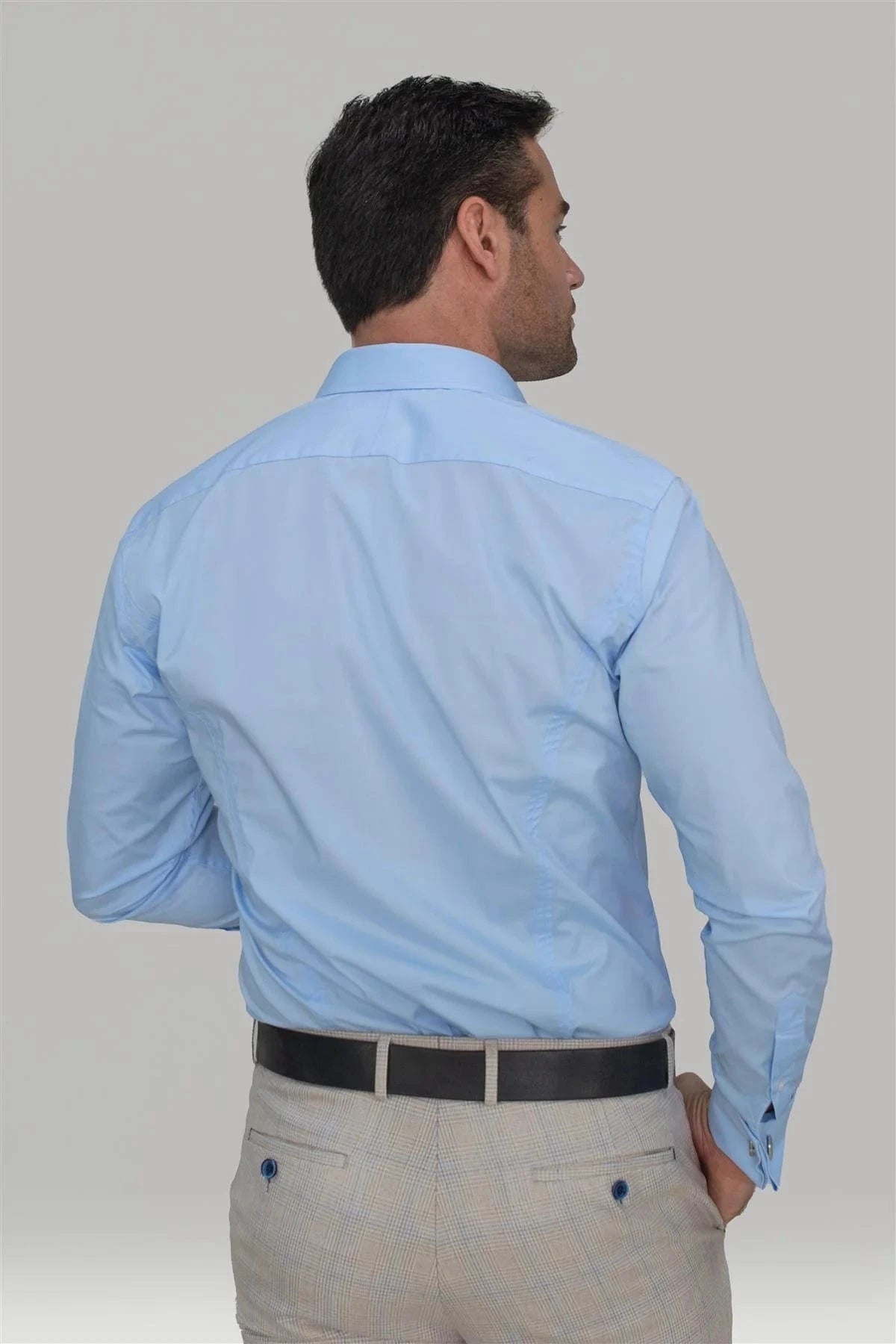 CAVANI ROSSI BLUE DOUBLE CUFF SHIRT