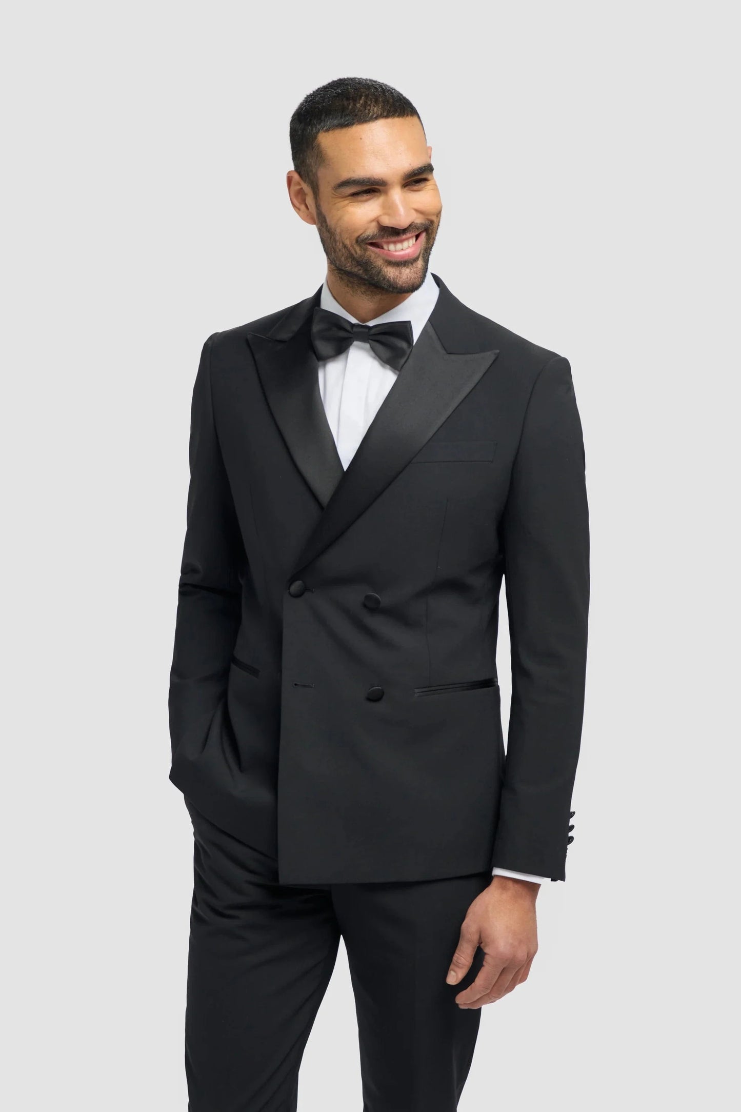 CAVANI ASPEN BLACK DOUBLE BREASTED 2-PIECE SUIT