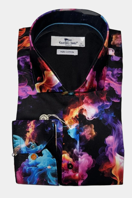 SMOKE MULTICOLOURED PRINT SHIRT