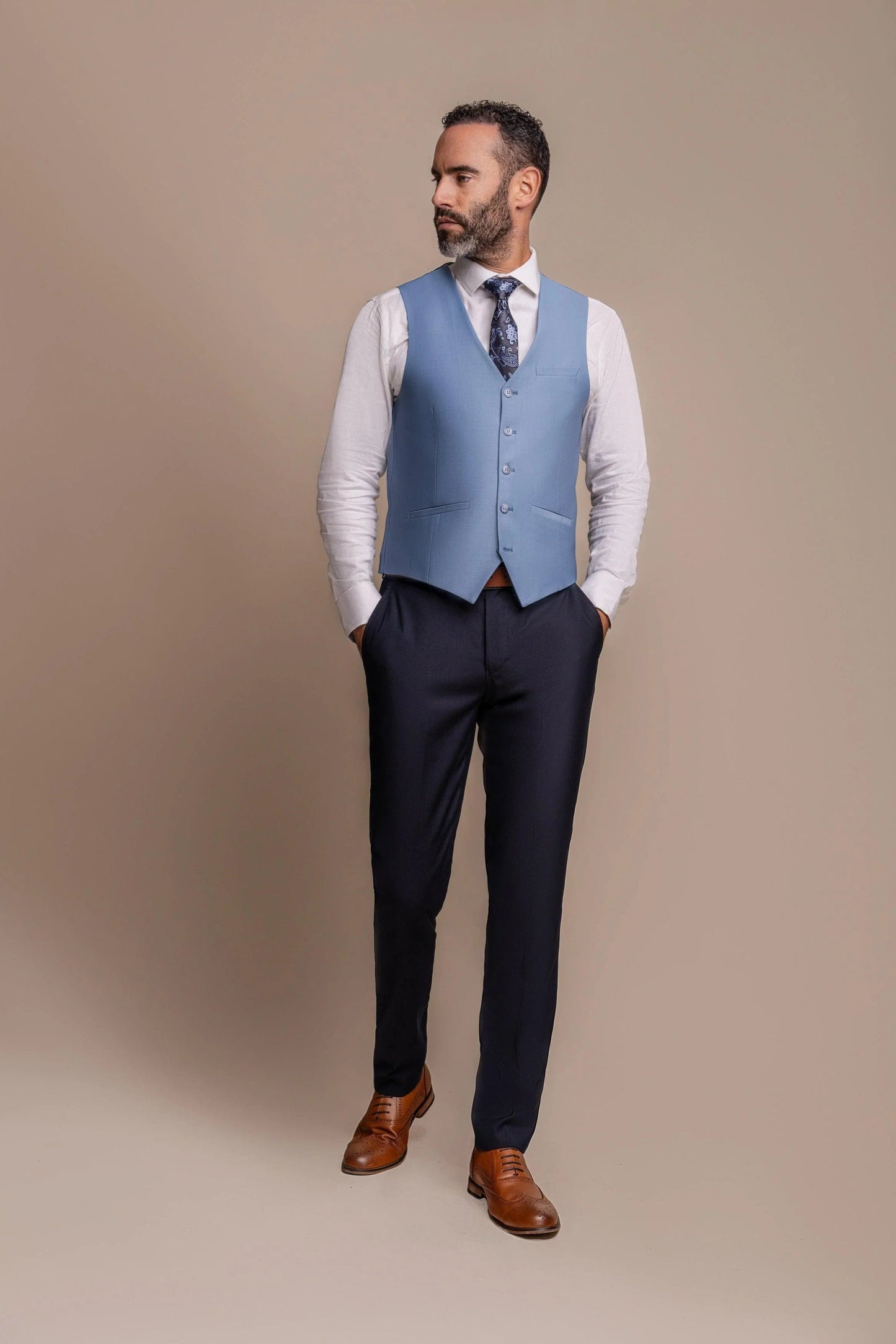 BOND OCEAN BLUE WITH BARESI TROUSERS 3-PIECE SUIT