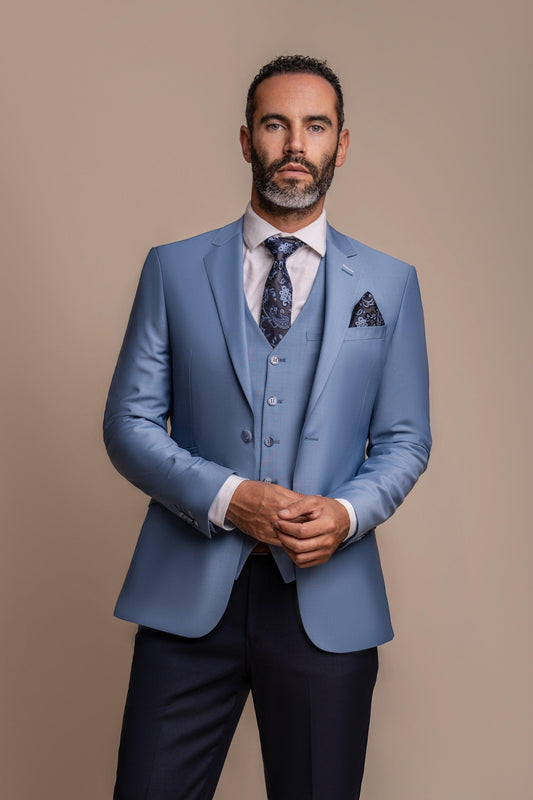 BOND OCEAN BLUE WITH BARESI TROUSERS 3-PIECE SUIT