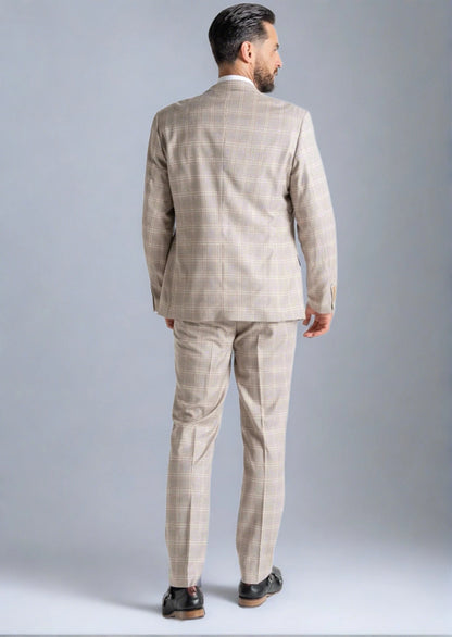 CHARLES CHAMPAGNE CHECK 3-PIECE SUIT