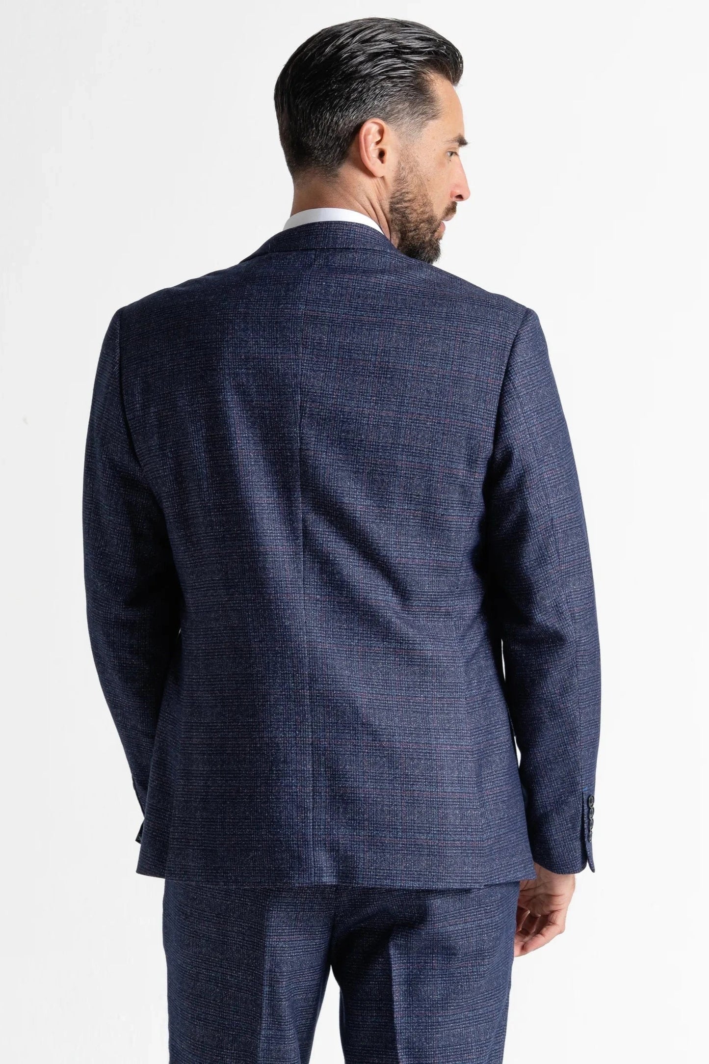 V2 CLASSIC CHARLES BLUE TWEED 3-PIECE SUIT