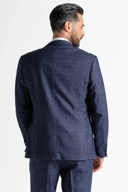 V2 CLASSIC CHARLES BLUE TWEED 3-PIECE SUIT
