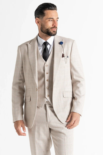 V2 Classic Charles Cream Tweed 3-Piece Suit