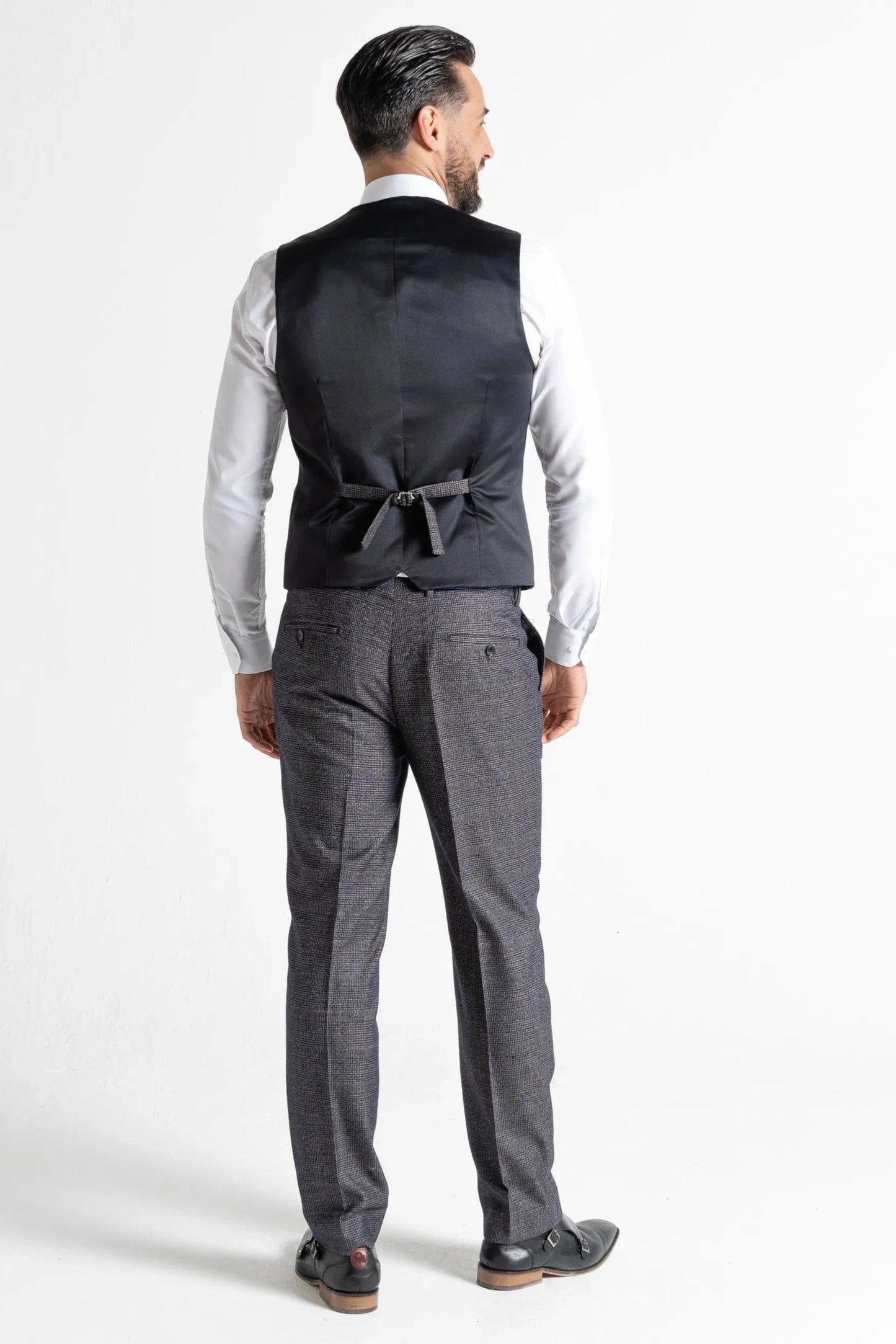 V2 CLASSIC CHARLES BLACK TWEED 3-PIECE SUIT