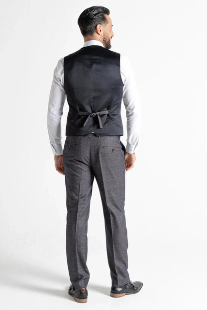 V2 CLASSIC CHARLES BLACK TWEED 3-PIECE SUIT